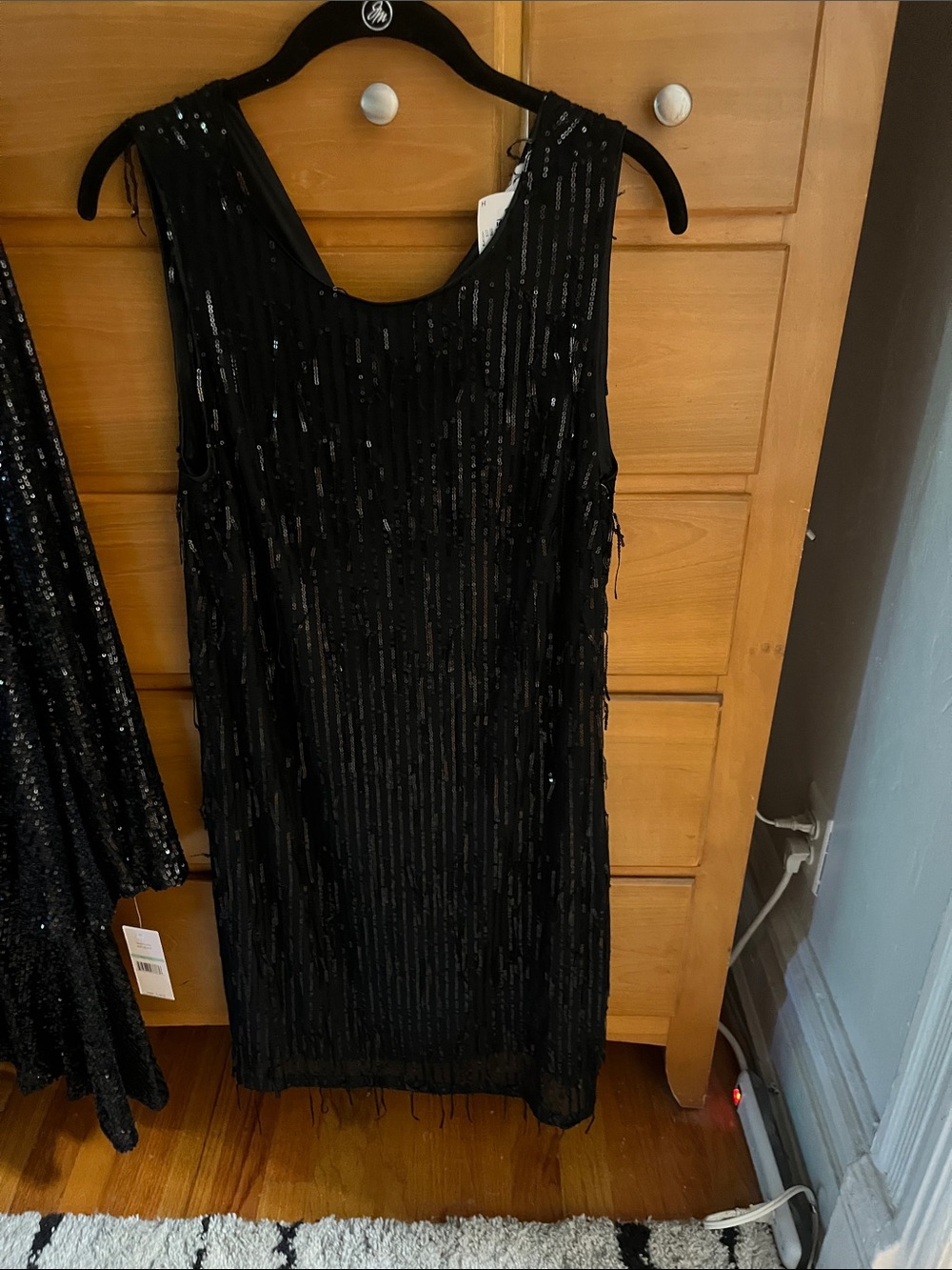 Nanette Lepore Black Sequin Fringe Mini Dress